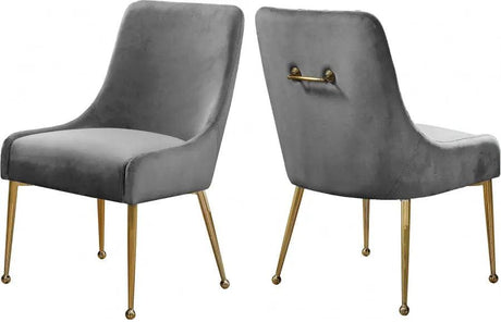 Meridian Furniture - Owen Velvet Dining Chair Set Of 2 In Grey - 744Grey