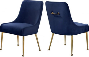 Owen Velvet Dining Chair Set Of 2 In Navy - 744Navy | Meridian