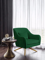 Meridian Furniture - Paloma Velvet Swivel Accent Chair In Green - 585Green