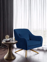 Meridian Furniture - Paloma Velvet Swivel Accent Chair In Navy - 585Navy