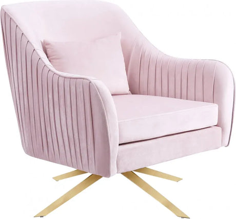 Meridian Furniture - Paloma Velvet Swivel Accent Chair In Pink - 585Pink