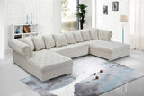 Meridian Furniture - Presley 3 Piece Velvet Sectional In Cream - 698Cream-Sectional