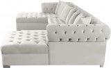 Meridian Furniture - Presley 3 Piece Velvet Sectional In Cream - 698Cream-Sectional