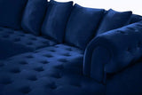 Meridian Furniture - Presley 3 Piece Velvet Sectional In Navy - 698Navy-Sectional