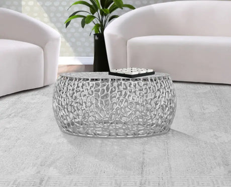 Meridian Furniture - Priya 3 Piece Occasional Table Set In Silver - 224Silver-3Set