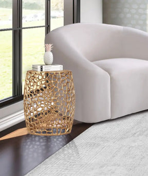 Priya End Table In Gold - 224Gold-E | Meridian