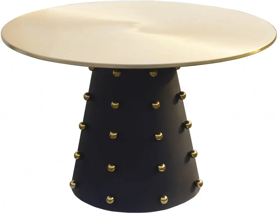 Meridian Furniture - Raven Dining Table In Black - Gold - 957-T