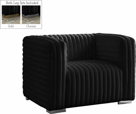 Meridian Furniture - Ravish Velvet Chair In Black - 640Black-C