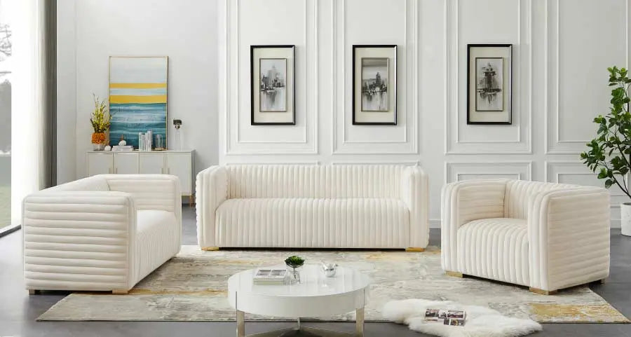 Meridian Furniture - Ravish Velvet Chair In Cream - 640Cream-C