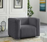Meridian Furniture - Ravish Velvet Chair In Grey - 640Grey-C