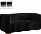 Meridian Furniture - Ravish Velvet Loveseat In Black - 640Black-L