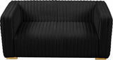 Meridian Furniture - Ravish Velvet Loveseat In Black - 640Black-L