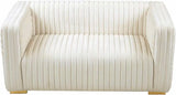 Meridian Furniture - Ravish Velvet Loveseat In Cream - 640Cream-L