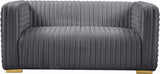 Meridian Furniture - Ravish Velvet Loveseat In Grey - 640Grey-L