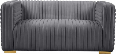 Meridian Furniture - Ravish Velvet Loveseat In Grey - 640Grey-L