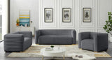 Meridian Furniture - Ravish Velvet Loveseat In Grey - 640Grey-L