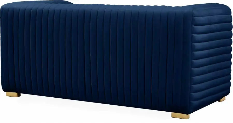 Meridian Furniture - Ravish Velvet Loveseat In Navy - 640Navy-L