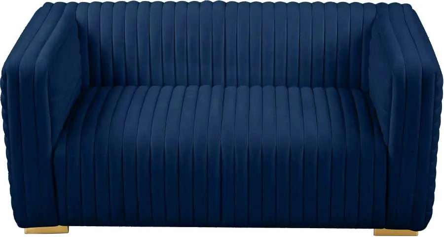 Meridian Furniture - Ravish Velvet Loveseat In Navy - 640Navy-L