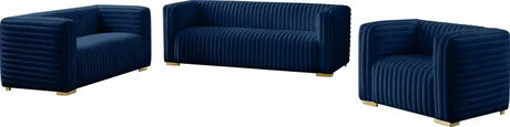 Meridian Furniture - Ravish Velvet Loveseat In Navy - 640Navy-L