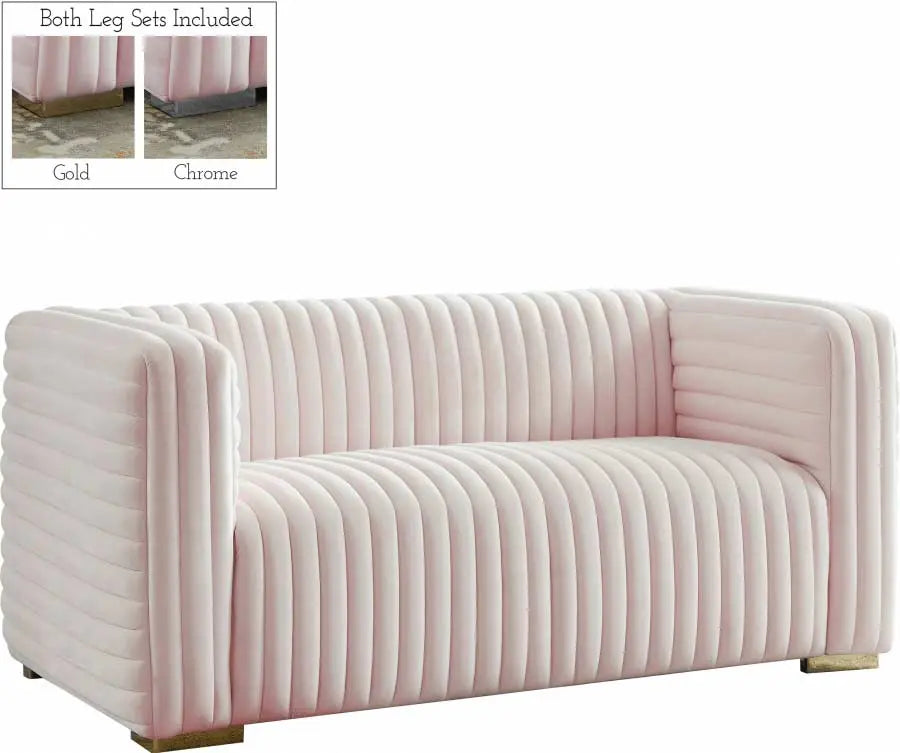 Meridian Furniture - Ravish Velvet Loveseat In Pink - 640Pink-L