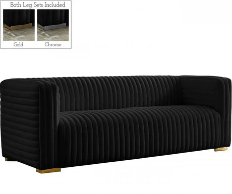 Meridian Furniture - Ravish Velvet Sofa In Black - 640Black-S