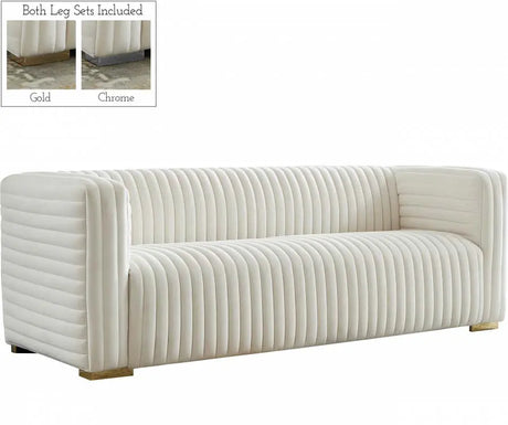 Meridian Furniture - Ravish Velvet Sofa In Cream - 640Cream-S