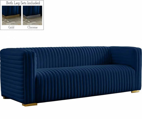 Meridian Furniture - Ravish Velvet Sofa In Navy - 640Navy-S