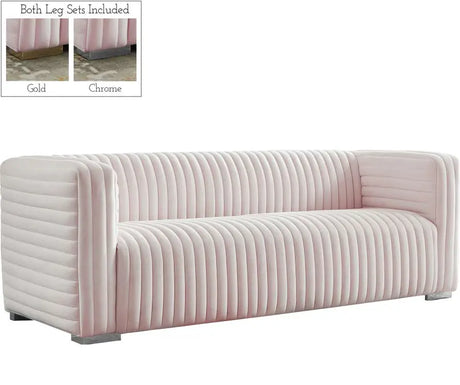 Meridian Furniture - Ravish Velvet Sofa In Pink - 640Pink-S