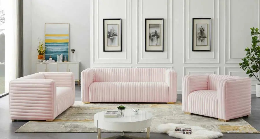 Meridian Furniture - Ravish Velvet Sofa In Pink - 640Pink-S