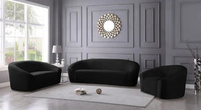 Riley 3 Piece Living Room Set In Black - 610Black-S-3Set | Meridian