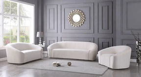 Riley 3 Piece Living Room Set In Cream - 610Cream-S-3Set | Meridian