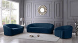 Meridian Furniture - Riley 3 Piece Living Room Set In Navy - 610Navy-S-3Set