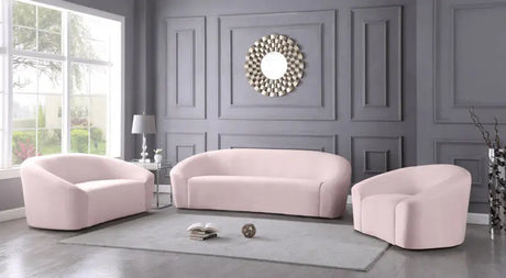 Meridian Furniture - Riley 3 Piece Living Room Set In Pink - 610Pink-S-3Set