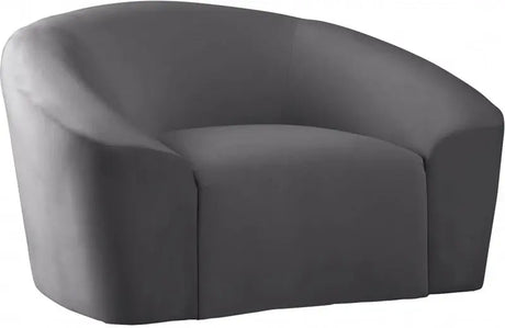Meridian Furniture - Riley Velvet Chair In Grey - 610Grey-C