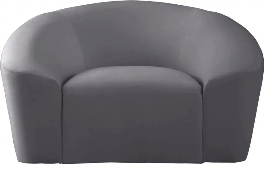 Meridian Furniture - Riley Velvet Chair In Grey - 610Grey-C