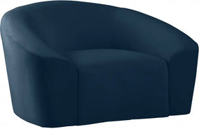Riley Velvet Chair In Navy - 610Navy-C | Meridian