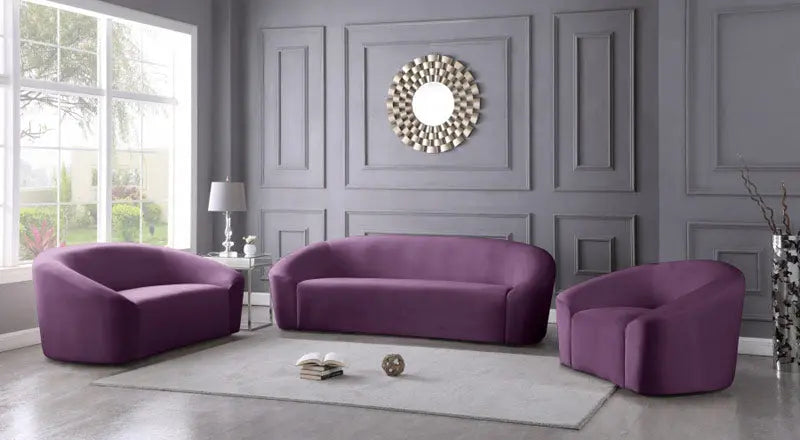 Meridian Furniture - Riley Velvet Chair In Purple - 610Purple-C