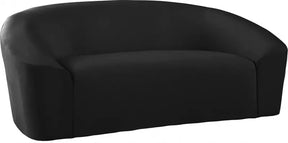 Riley Velvet Loveseat In Black - 610Black-L | Meridian