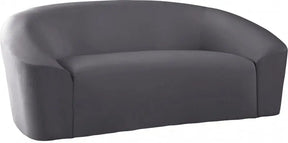 Riley Velvet Loveseat In Grey - 610Grey-L | Meridian