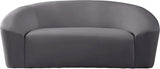 Meridian Furniture - Riley Velvet Loveseat In Grey - 610Grey-L