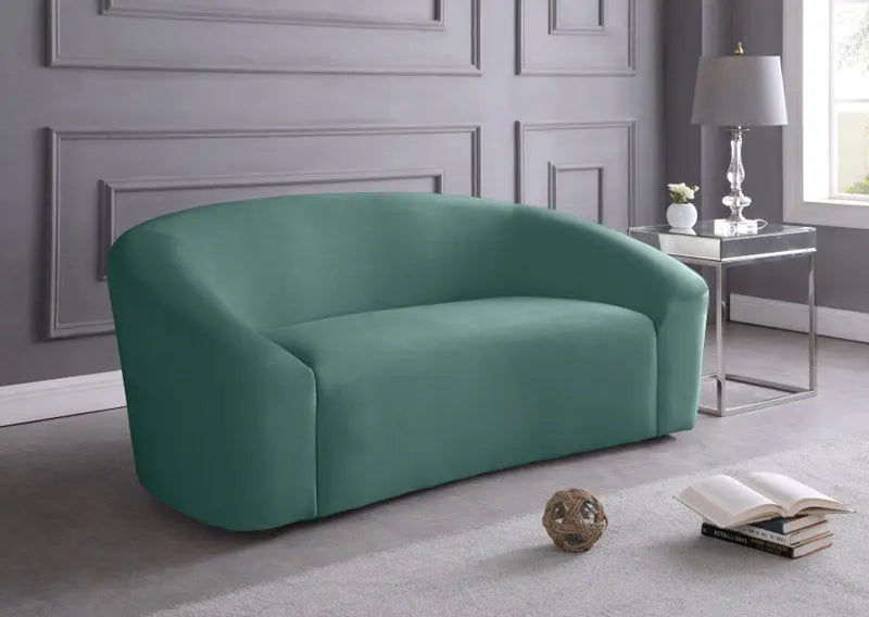 Meridian Furniture - Riley Velvet Loveseat In Mint - 610Mint-L