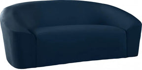 Riley Velvet Loveseat In Navy - 610Navy-L | Meridian