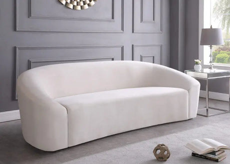 Meridian Furniture - Riley Velvet Sofa In Cream - 610Cream-S