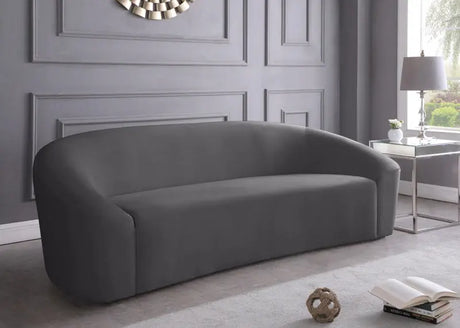 Meridian Furniture - Riley Velvet Sofa In Grey - 610Grey-S