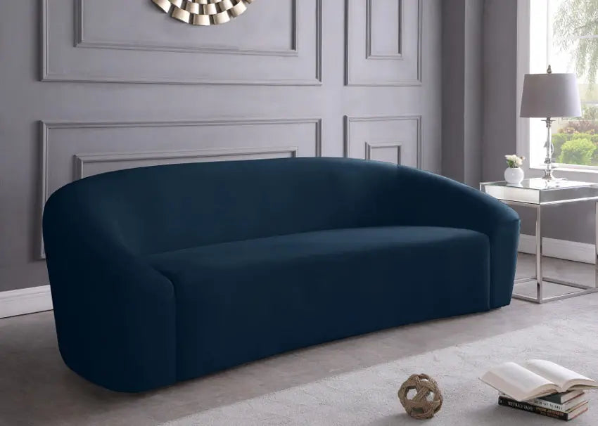 Meridian Furniture - Riley Velvet Sofa In Navy - 610Navy-S