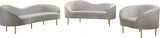 Meridian Furniture - Ritz 3 Piece Living Room Set In Cream - 659Cream-S-3Set