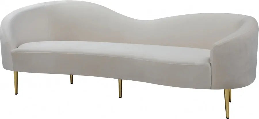 Meridian Furniture - Ritz 3 Piece Living Room Set In Cream - 659Cream-S-3Set