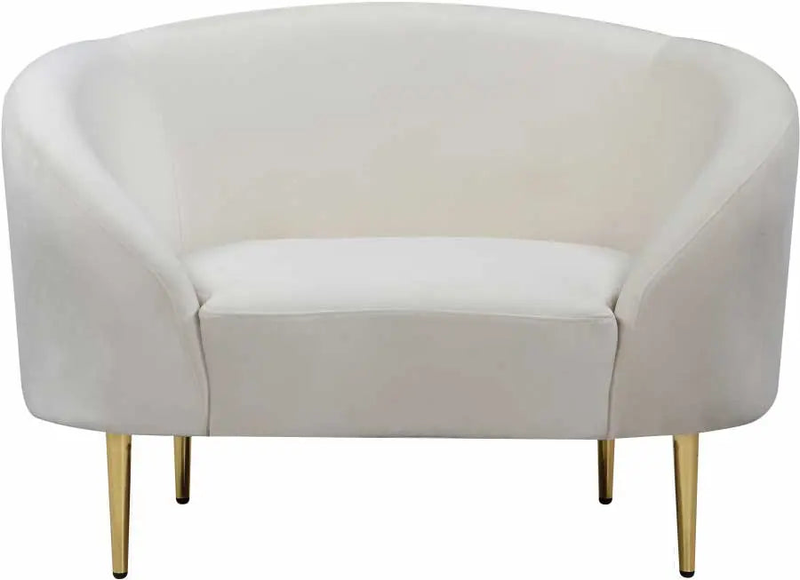 Meridian Furniture - Ritz 3 Piece Living Room Set In Cream - 659Cream-S-3Set