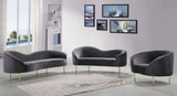 Meridian Furniture - Ritz 3 Piece Living Room Set In Grey - 659Grey-S-3Set