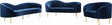 Ritz 3 Piece Living Room Set In Navy - 659Navy-S-3Set | Meridian